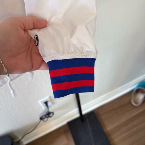 Champion Jacket Men’s Small VGUC white with red and blue accents - Picture 7 of 11